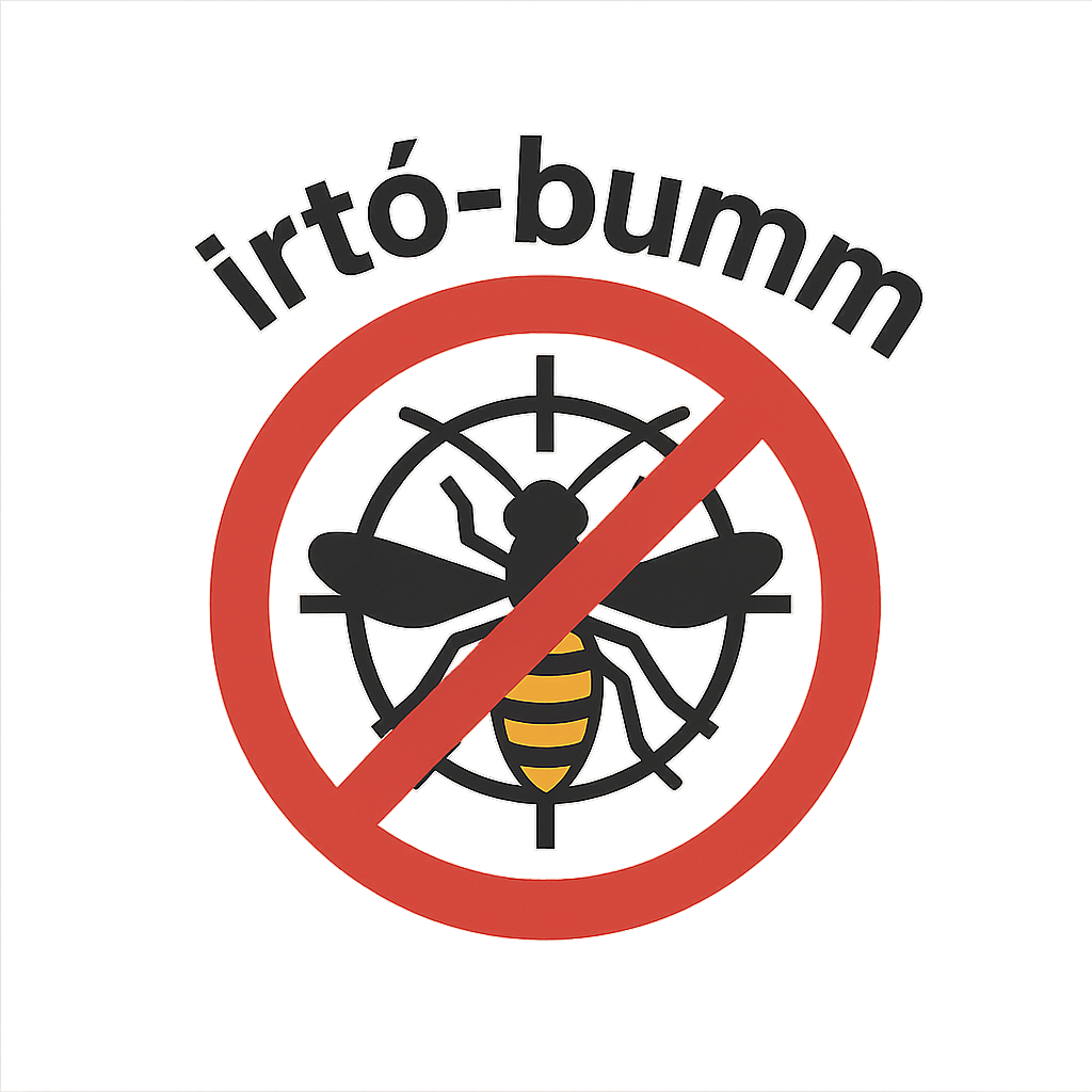 Irtó-bumm kártevőirtás logó